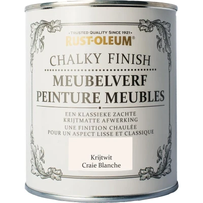 Afbeelding van Rust oleum chalky finish meubelverf 750 ml, krijtwit, blik