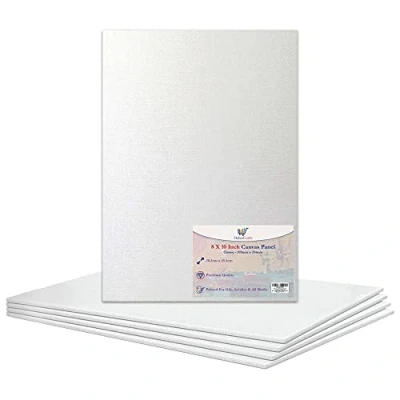 Afbeelding van Canvas voor olieverfschilderijen, 100% katoen, gespannen, acryl, gemengde houders, 20,3 x 25,4 cm, 5 stuks