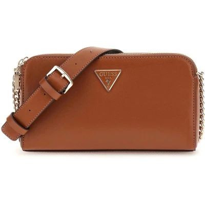Afbeelding van Guess Daryna Status Crossbody Dames Tasje Cognac Bruin One Size