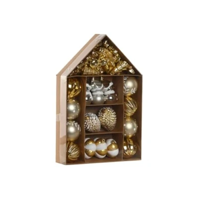 Afbeelding van Kerstballen Home ESPRIT Gouden PVC 24 x 6 35 cm