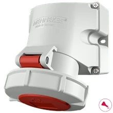 Afbeelding van MENNEKES WANDDS.32A 5P6H400V ROOD IP67 TWIN POCAN