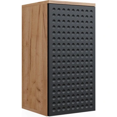 Afbeelding van Vicco Badkamerkast Irma, Gestippeld antraciet/Krachtige eik goud, 30 x 59 cm 2 compartimenten, badkamer