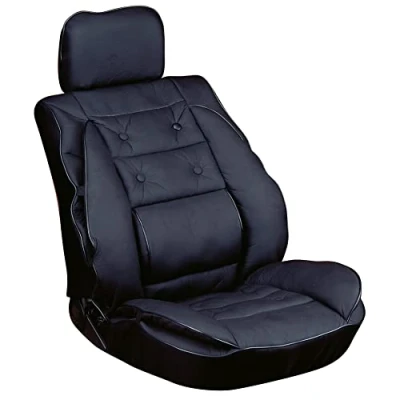 Afbeelding van Carpoint Stoelkussen Lendesteun Lederlook Zwart 0323273