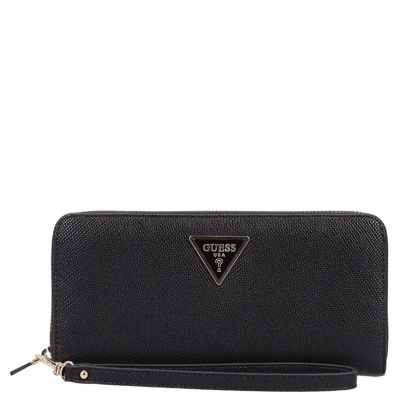 Afbeelding van GUESS Portemonnee Laurel II Large Zip Around Wallet Black Zwart