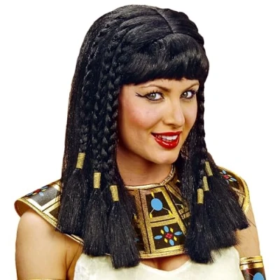 Afbeelding van Widmann Egypte Kostuum Pruik, Koningin Van De Nijl Zwart Carnavalskleding Verkleedkleding