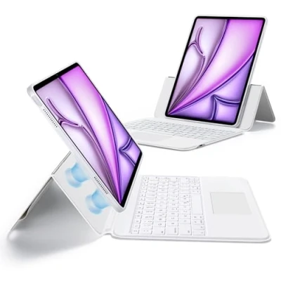 Afbeelding van ESR Ascend Toetsenbordhoes voor iPad Air 13 inch 2024, met track pad, afneembaar magnetisch toetsenbord verlichte toetsen (Nederlandse lay out niet gegarandeerd), standaard in