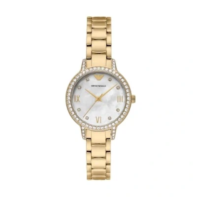 Afbeelding van Emporio Armani Cleo AR11652 Horloge Staal Goudkleurig Ø 32 mm