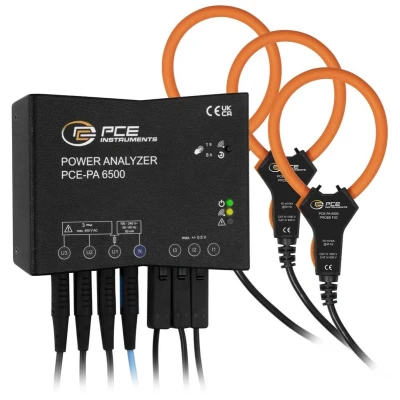 Afbeelding van PCE Instruments Netwerkanalyser 3 fasig, 1 fasig Met logger, Incl. stroomtang, Online metingen, Energiemetingen