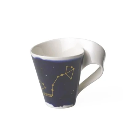 Afbeelding van Villeroy &amp; Boch 10 1616 5820 NewWave Stars mok met handvat, elegante schorpioenmotief, premium porselein, vaatwasmachinebestendig, wit/blauw, 300 ml