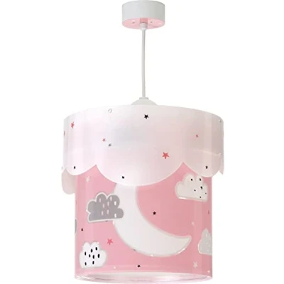 Afbeelding van Dalber Plafondlamp voor kinderen, maan en roze wolken