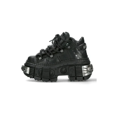 Afbeelding van New Rock WALL106S10 Sneakers hoog, Maat: 37, Schwarz Leer
