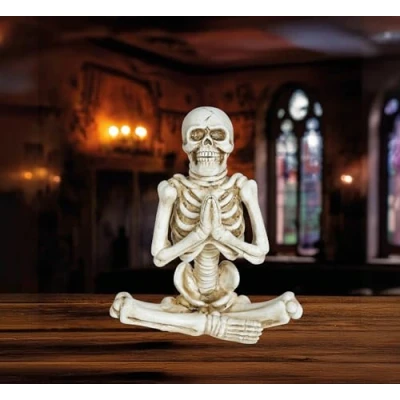 Afbeelding van Fiestas Guirca Beeld Sitting Skeleton 19 x 14 cm Halloween Decoratie Versiering