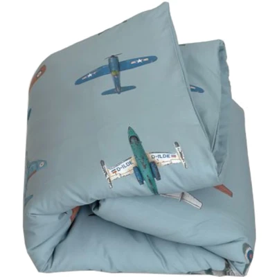 Afbeelding van Studio Ditte kinderdekbedovertrek vliegtuigen 140x200/70x60 blauw