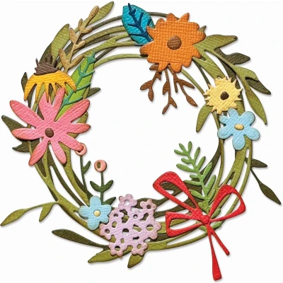 Afbeelding van Sizzix Tim Holtz Thinlits Die Set Vault Funky Floral Wreath