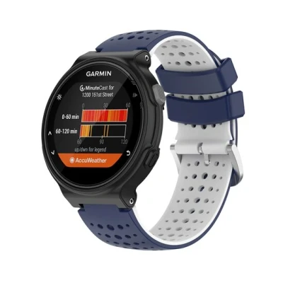 Afbeelding van Siliconen Dot Pattern bandje Donkerblauw + wit Garmin Forerunner 220 / 230 235 620 630 735 (XT)