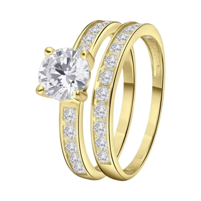 Afbeelding van Lucardi SET Ring goldcoloured, Dames, Maat: 50, Gold coloured