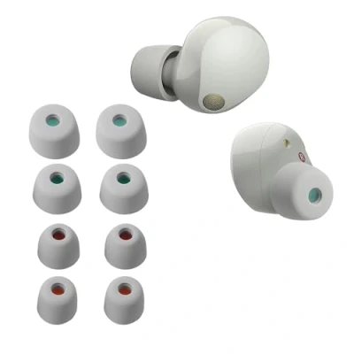 Afbeelding van kwmobile 8x Reserve covers voor oordopjes geschikt Sony WF 1000XM5 / 1000XM4 4 maten Silicone dopjes in ear headphones