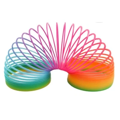 Afbeelding van PARENCE. Speels regenboog/spiraal veerspeelgoed in verschillende kleuren, springt en magische regenboog, 8 x cm