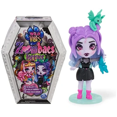 Afbeelding van Zombaes Forever Wild Vibes zombiepoppen met zombie accessoires en kist stijlen kunnen verschillen