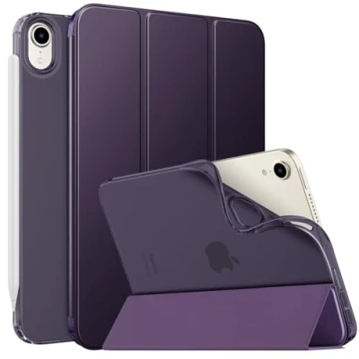 Afbeelding van MoKo Beschermhoes geschikt voor nieuwe iPad Mini 7 (A17 Pro) 2024, 6e generatie hoes 2021 (8,3 inch), 6 hoes, zachte TPU doorschijnende matte achterhoes 7th,