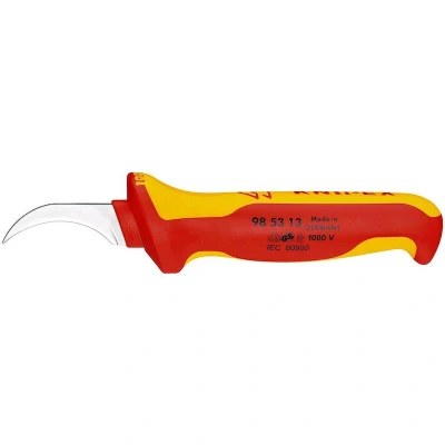 Image de KNIPEX 98 53 13 couteau de démontage avec poignée isolée à plusieurs composants, testé VDE 190 mm