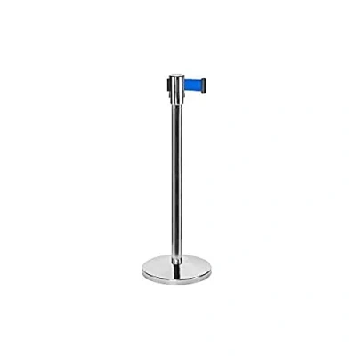 Afbeelding van Afzetpaal met koord Easy serie RVS 180cm blauw