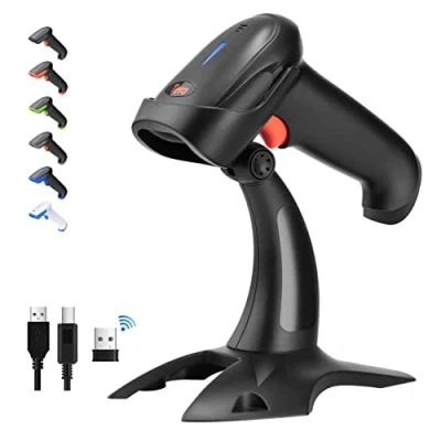 Image de Tera HW0002 Lecteur de codes barres sans fil Bluetooth avec support, 2200 mAh