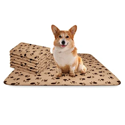 Afbeelding van Nobleza Fleece Huisdierdeken Dierendeken Hondendeken Kattendeken Puppy deken Kittendeken 75x75cm S Crème