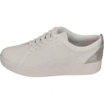 Afbeelding van Fitflop Rally Crystal Backtab leren sneakers voor dames, Urban White Silver, 38 EU
