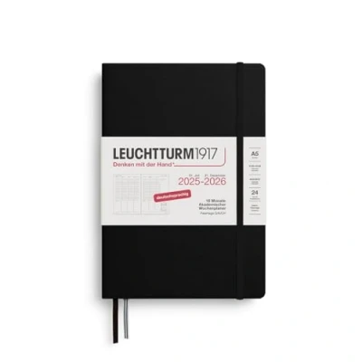 Afbeelding van LEUCHTTURM1917 372634 Academische weekplanner 2026, medium (A5), 18 maanden, 07.2025 12.2026, hardcover, zwart, Duits