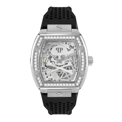 Afbeelding van Philipp Plein The $Keleton PWBAA1323 Horloge Siliconen Zwart Ø 44 mm