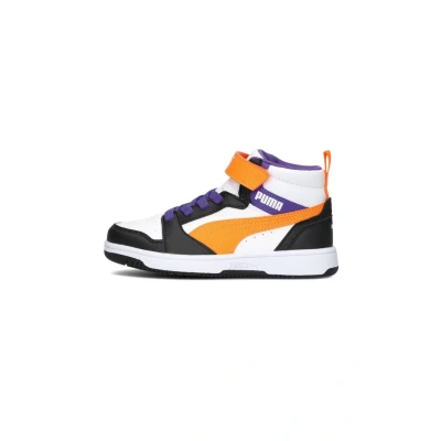 Afbeelding van PUMA Rebound V6 Mid AC+ PS Unisex Sneakers White Orange Glo Black