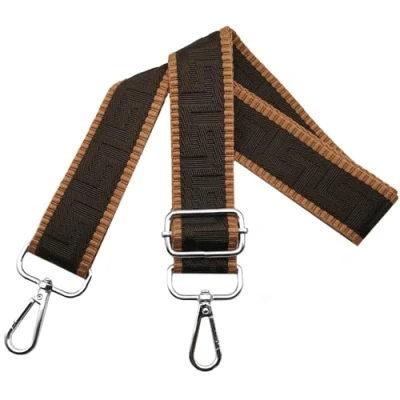 Afbeelding van K2 Verstelbare tasriem, 3,8 cm breed, met zilverkleurige karabijnhaak, draagriem voor dames, handtassen, bruin/koffie