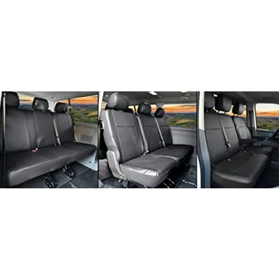 Afbeelding van Kunstlederen stoelhoezen voor VW T6 Transporter/Caravelle/Multivan vanaf 2015/19 9 zitplaatsen Meister