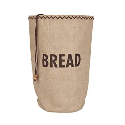 Afbeelding van Natural Elements KitchenCraft Milieuvriendelijk Broodzak met Koord Jute 100% Katoen 34 x 17 42 Centimeter