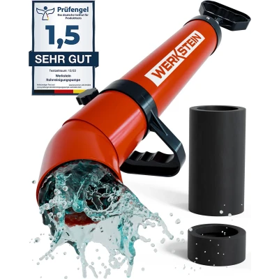 Afbeelding van WERKSTEIN gootsteenonstopper hogedruk afvoer ontstopper voor snelle en effectieve pijpreiniging in badkamer, keuken toilet Made Germany gootsteenontstopper afvoerreiniger plopper perslucht