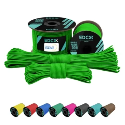 Afbeelding van EdcX Paracord 275 2 mm (15, 30, 50 en 100 m) 100% nylon 3 draads verkrijgbaar in vele kleuren neongroen 15 m