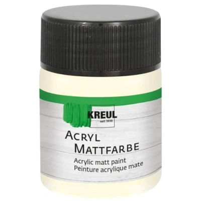 Afbeelding van Kreul Acrylverf, mat, op waterbasis, crèmig, sneldrogend, geschikt voor veel verschillende oppervlakken, 50 ml glas, ivoorkleurig, ecru, delige set