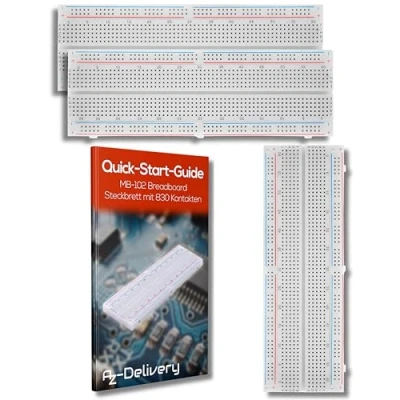 Afbeelding van AZDelivery 3 x MB 102 Breadboard met 830 contacten compatibel Arduino Inclusief E Book!