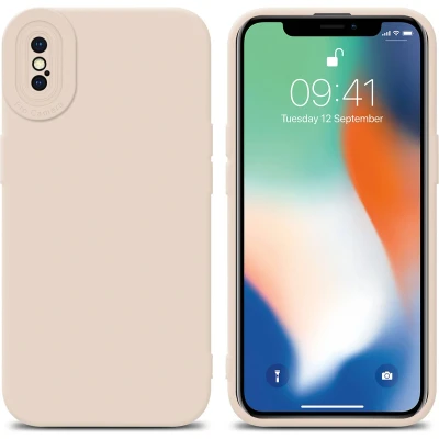 Afbeelding van Cadorabo Hoesje geschikt voor Apple iPhone XS MAX in Fluid CREAM Beschermhoes gemaakt van flexibel TPU silicone Cover Case