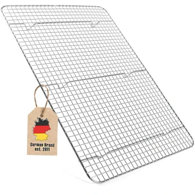Afbeelding van Intirilife Multifunctioneel Roestvrij Stalen Koelrek Bakrek in Zilver met 42 x 29.5 cm Formaat Om te bakken grillen en af koelen