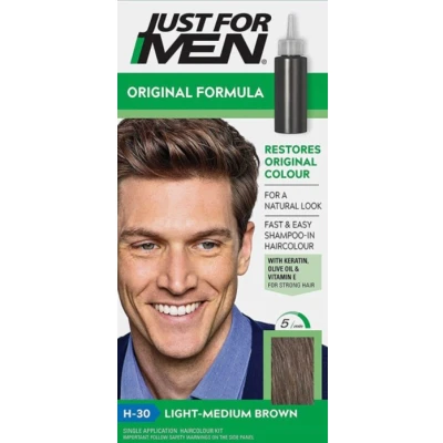 Afbeelding van Just For Men Original Formula Haarkleuring H 30 LIGHT MEDIUM BROWN