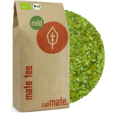 Image de Maté bio doux 1 kg pur, frais et vert séché à l&#039;air Yerba organique contrôlé, certifié mis en bouteille Allemagne (1000 g)