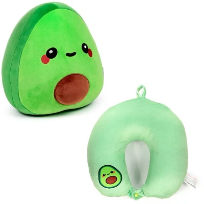 Afbeelding van 2 IN 1 PLUCHE REISKUSSEN &amp; SPEELGOED AVOCADO
