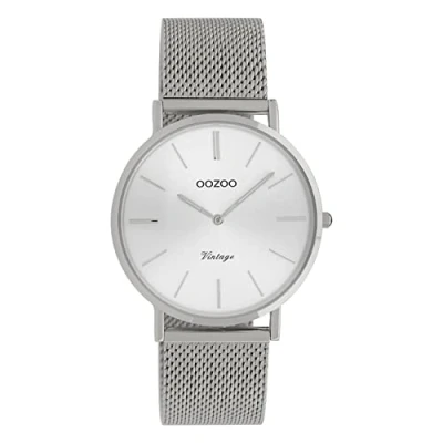 Afbeelding van OOZOO Vintage series zilverkleurige horloge met metalen mesh armband C9906 Ø36