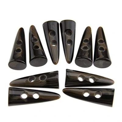 Afbeelding van OTOTEC Knevelknopen in donkere koffieeenhoorn look, voor jas, blazer