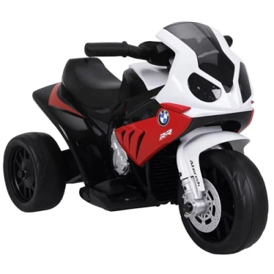 Afbeelding van HOMCOM Elektrische motorfiets voor kinderen, 3 wielen, 6 V, 2,5 km/u, heldere en akoestische effecten, rood BMW S1000 RR