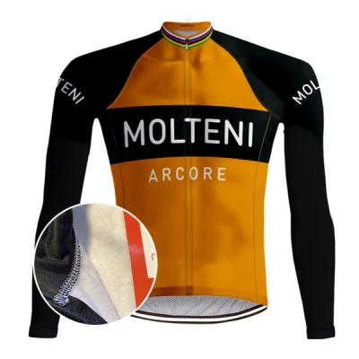 Afbeelding van Retro Winter Wielerjack Molteni ( FLEECE) Oranje REDTED