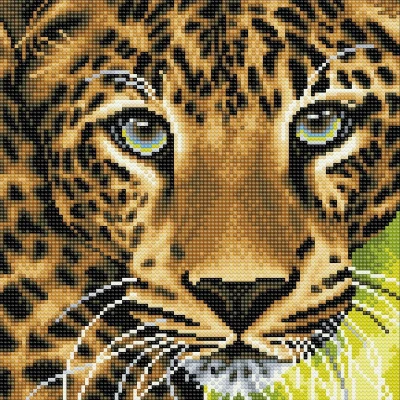 Afbeelding van Diamond Painting Crystal Art Kit ® Leopard 30x30 cm, Full
