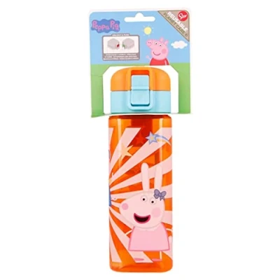 Afbeelding van Peppa Pig vierkante drinkfles drinkbeker met slot 550 ml 20 cm hoog